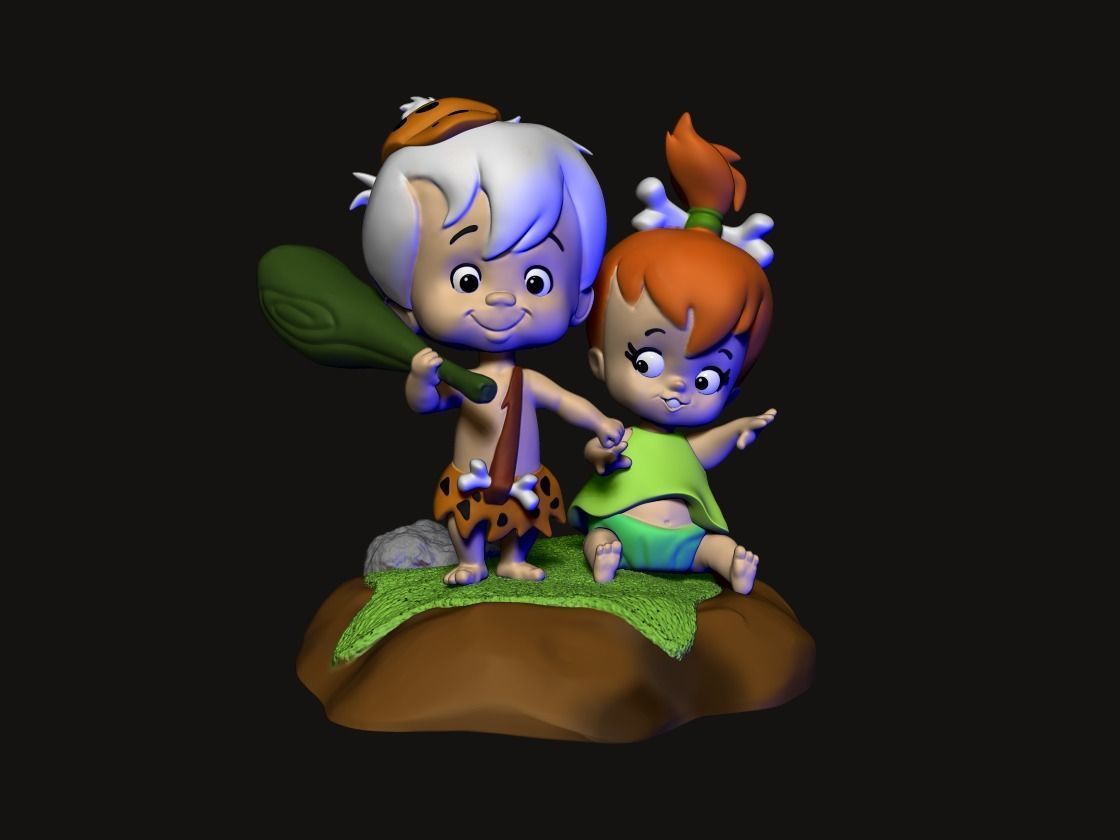 Modelo de impressao 3D de Bambam e Pedrita 3D print model_1