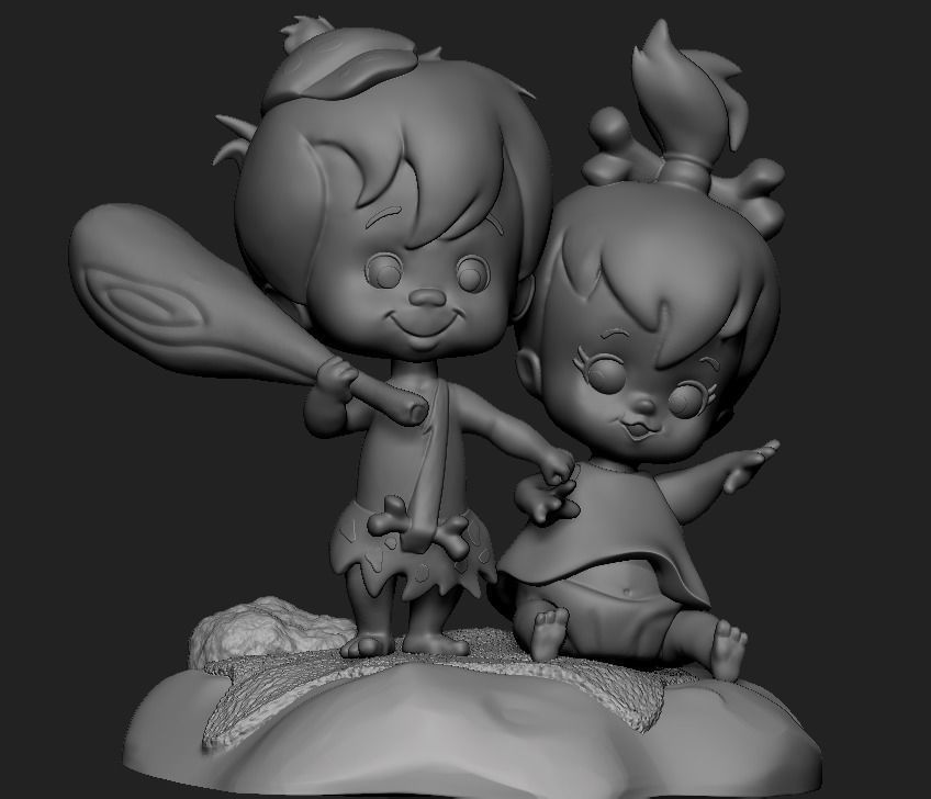 Modelo de impressao 3D de Bambam e Pedrita 3D print model_3