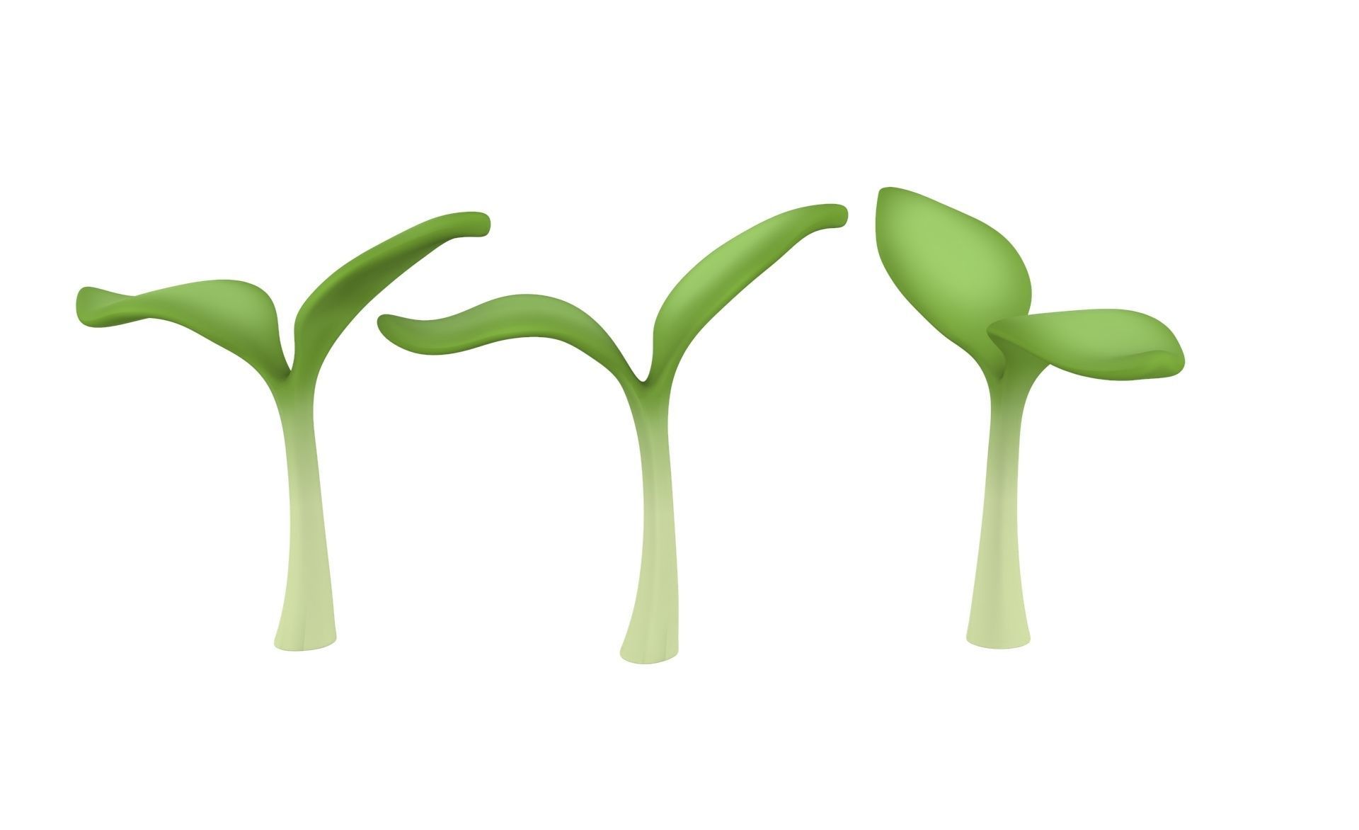 Prop32 Plant Sprout Low-poly 3D model_4