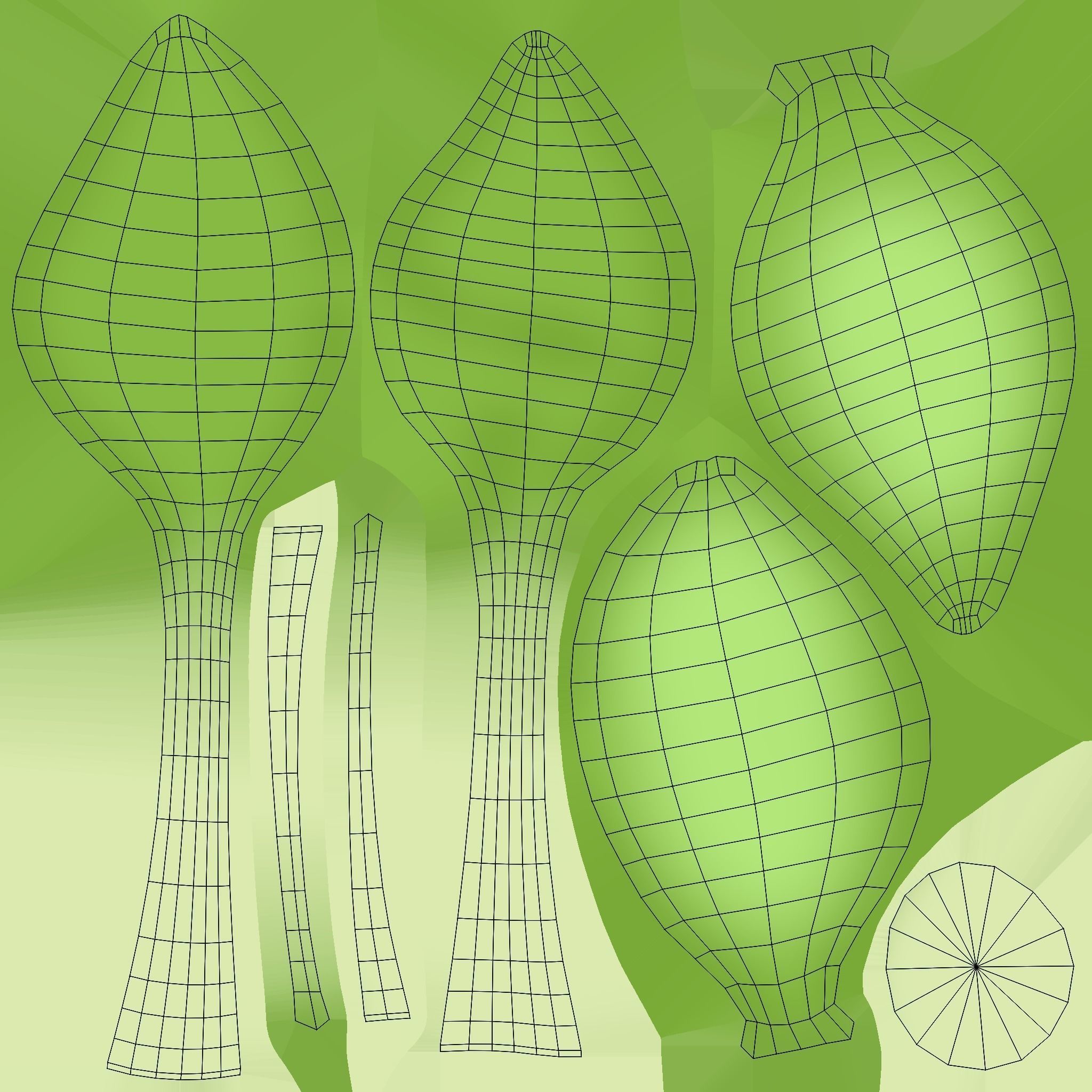 Prop32 Plant Sprout Low-poly 3D model_7