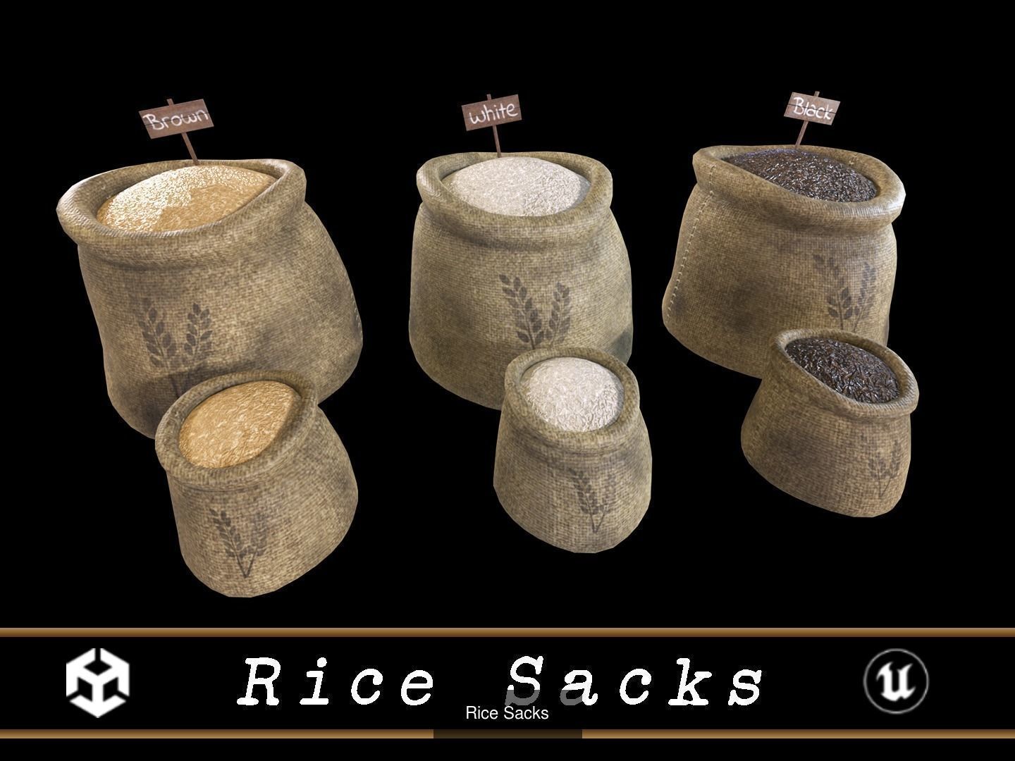 Potato and Rice Sacks 3D Model Collection_4