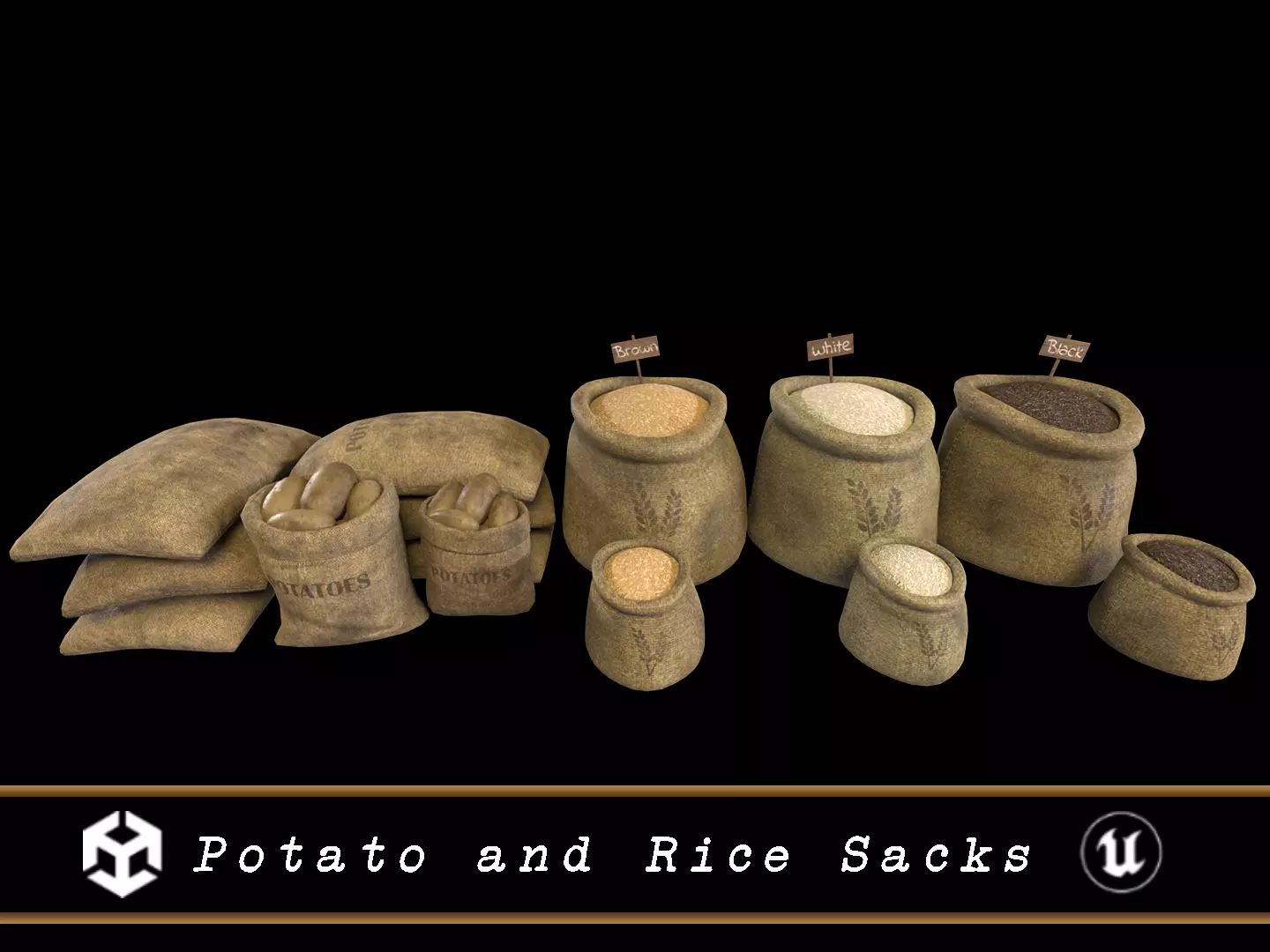 Potato and Rice Sacks 3D Model Collection_0