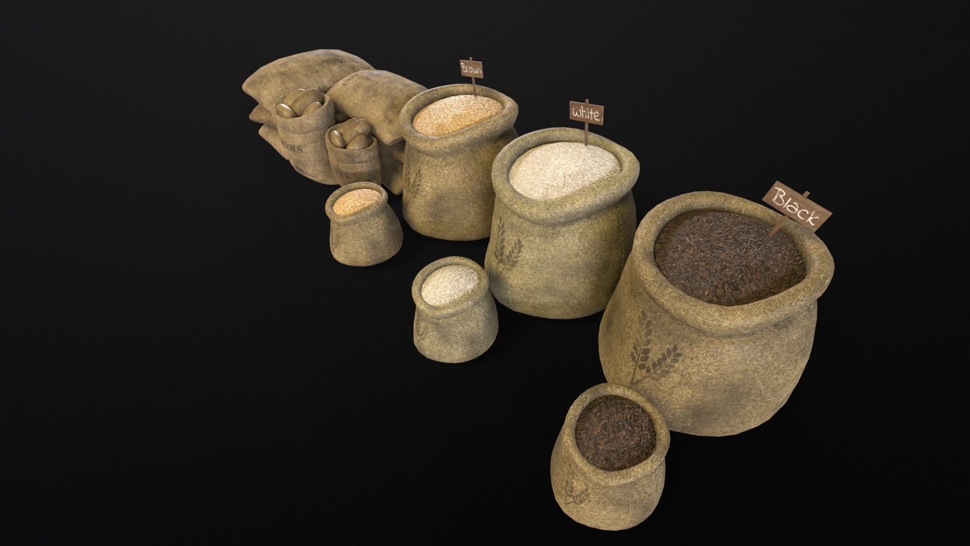 Potato and Rice Sacks 3D Model Collection_21