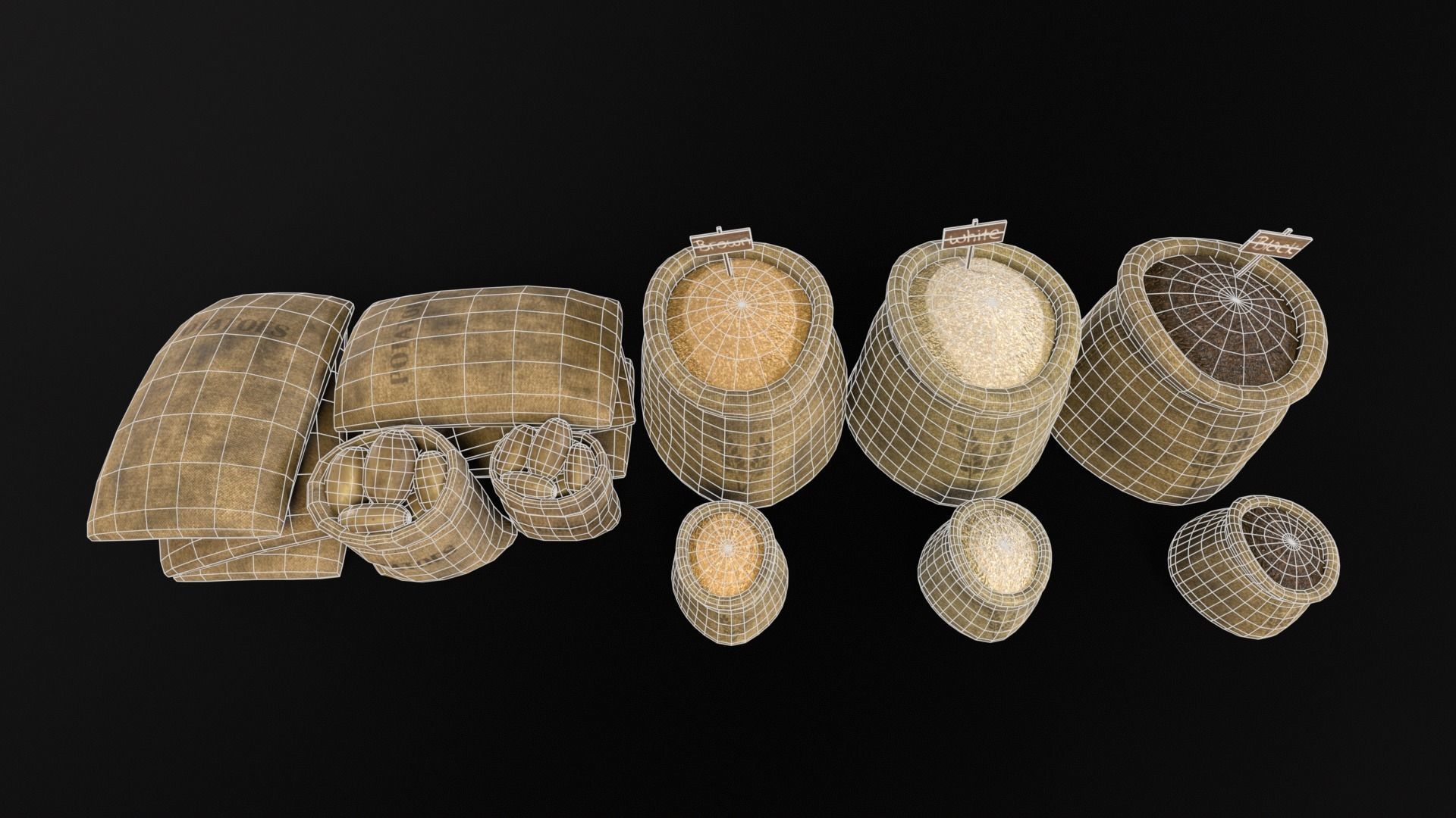 Potato and Rice Sacks 3D Model Collection_20