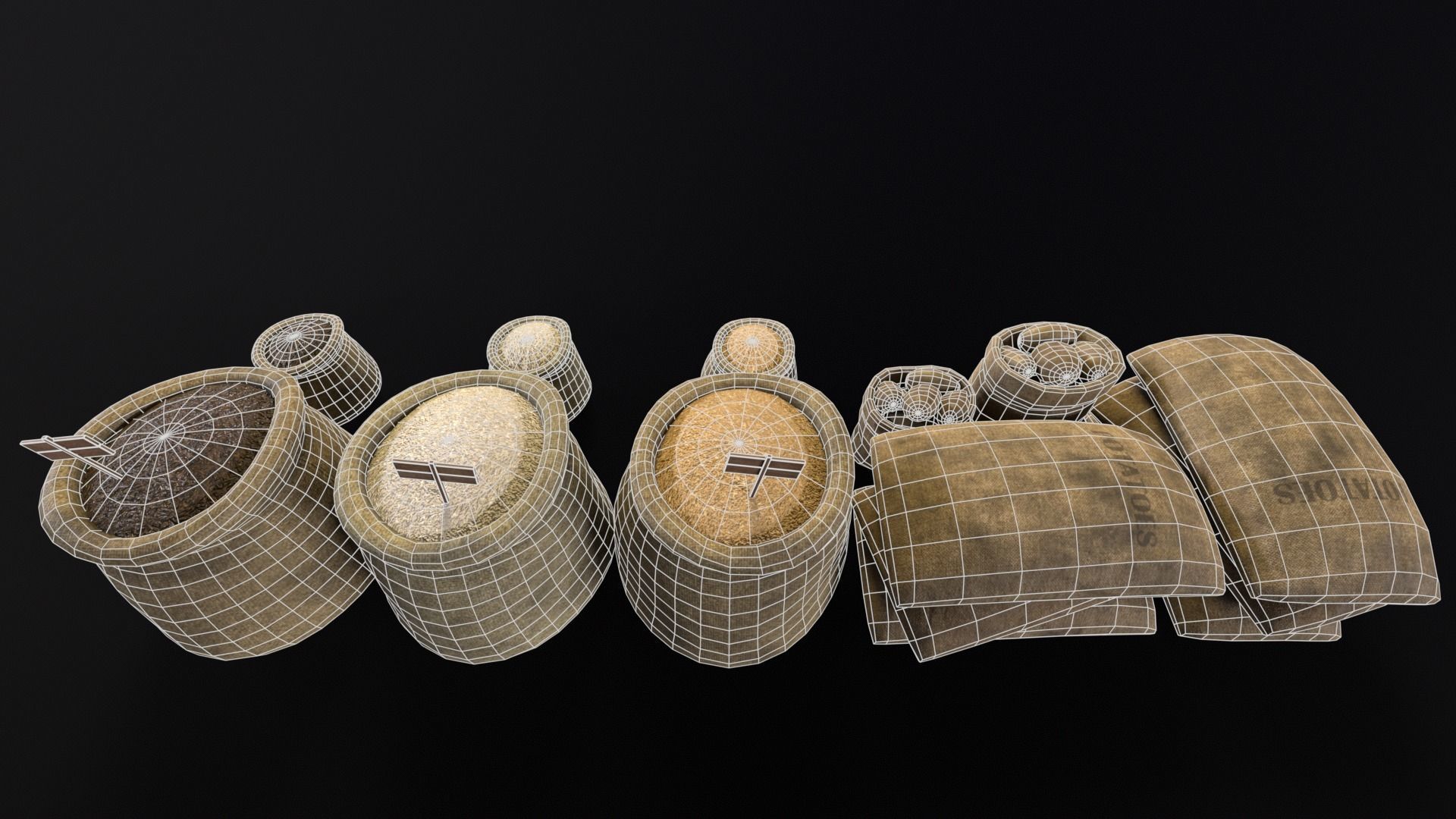 Potato and Rice Sacks 3D Model Collection_22