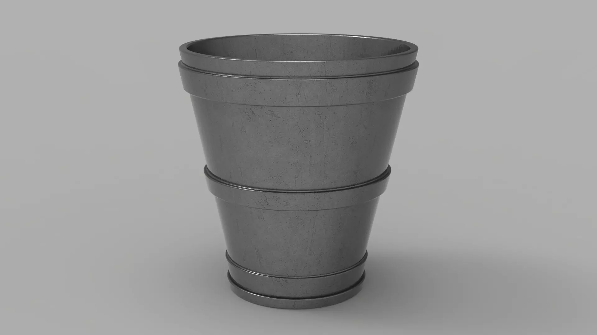 Steel Bucket Low-poly 3D model_0