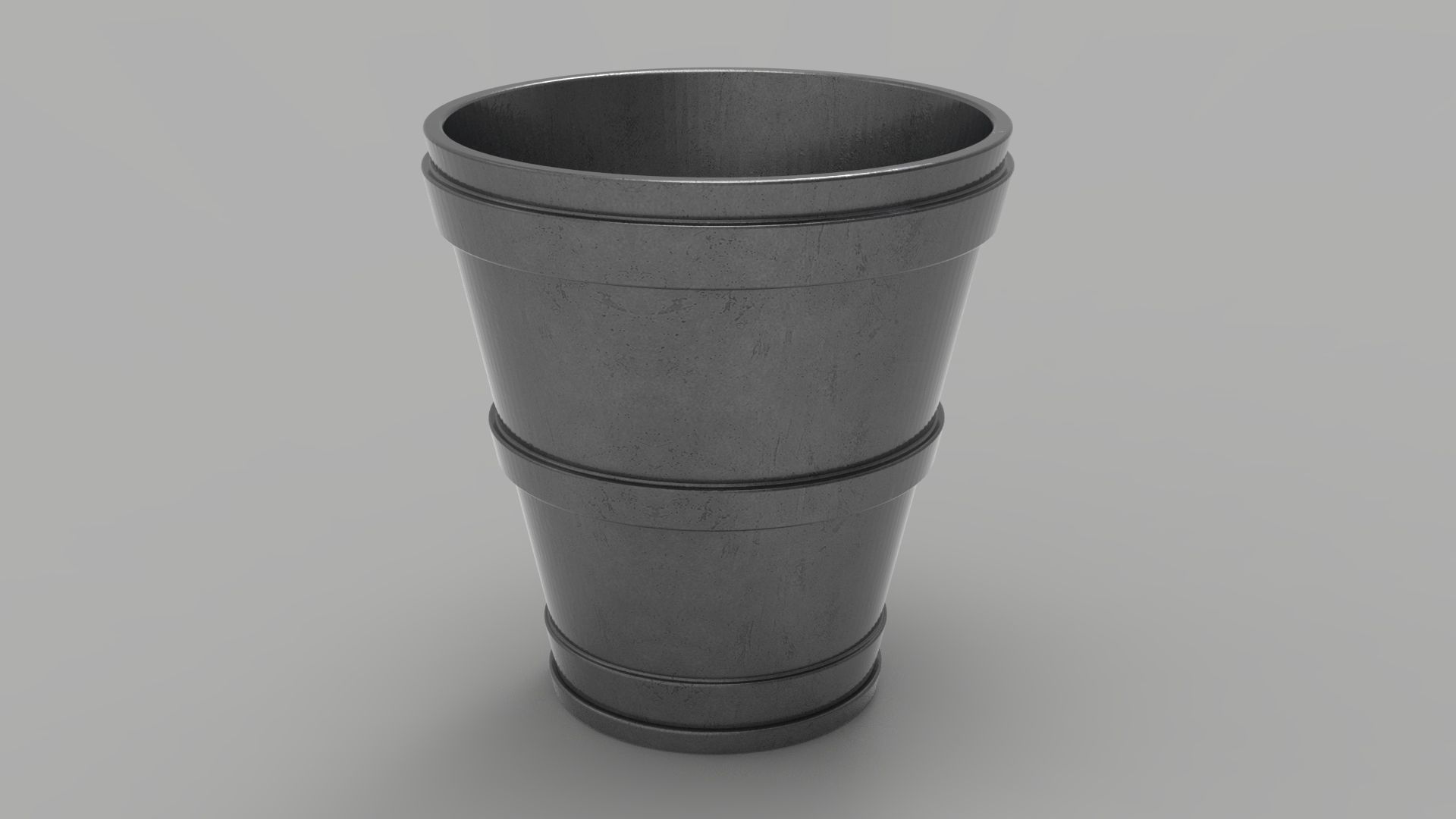 Steel Bucket Low-poly 3D model_3