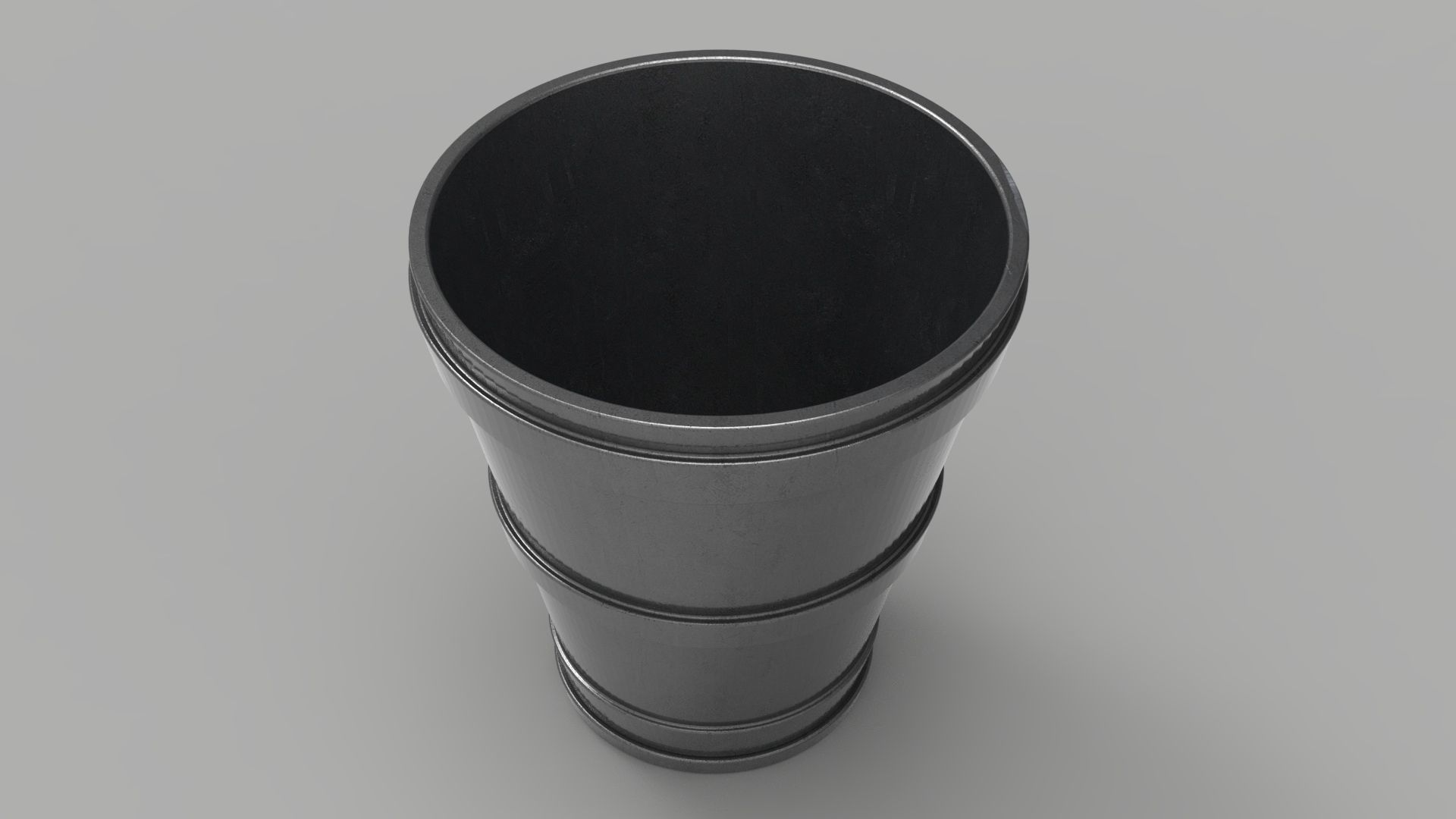 Steel Bucket Low-poly 3D model_2