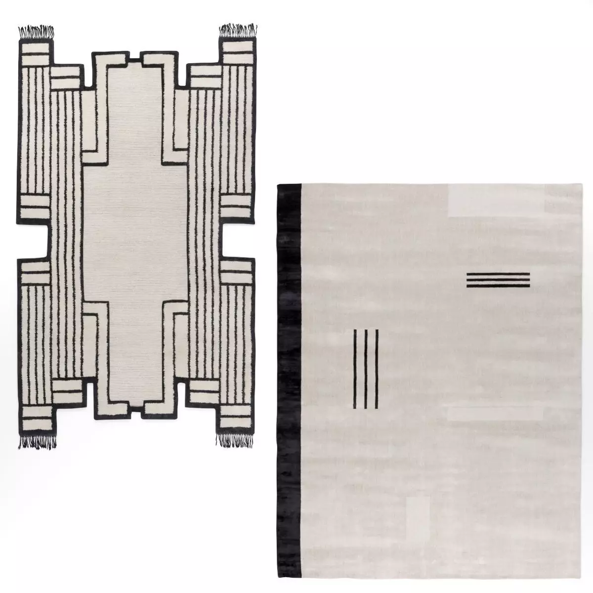2 Carpets CC-TAPIS - ASMARA and HELLO SONIA RELOADED BLACK 3D model