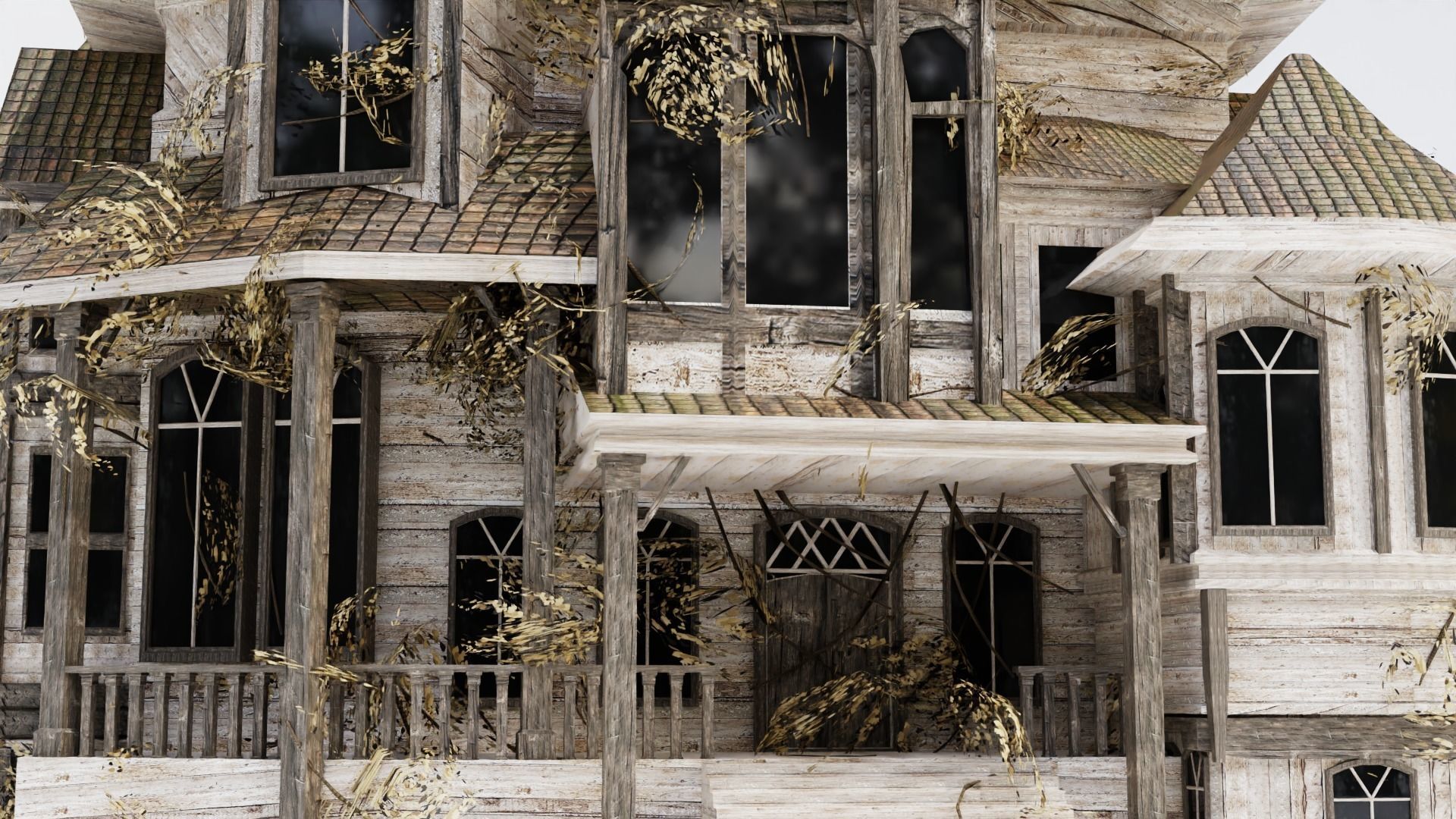 Abandoned old house - realistic low poly Low-poly 3D model_14