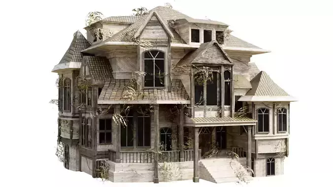 Abandoned old house - realistic low poly