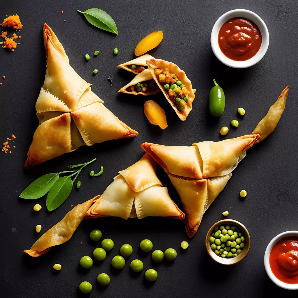 Vegetable Samosas Low-poly 3D model_0