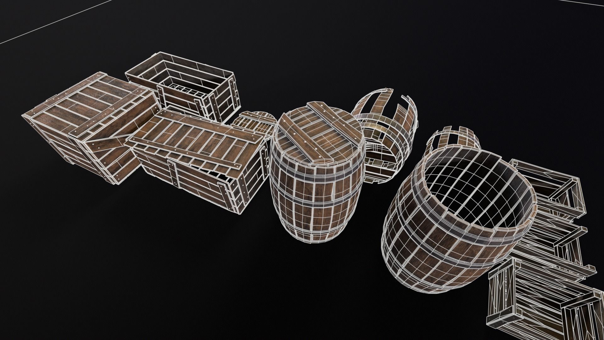 Barrels And Crates 3D Model Collection_18