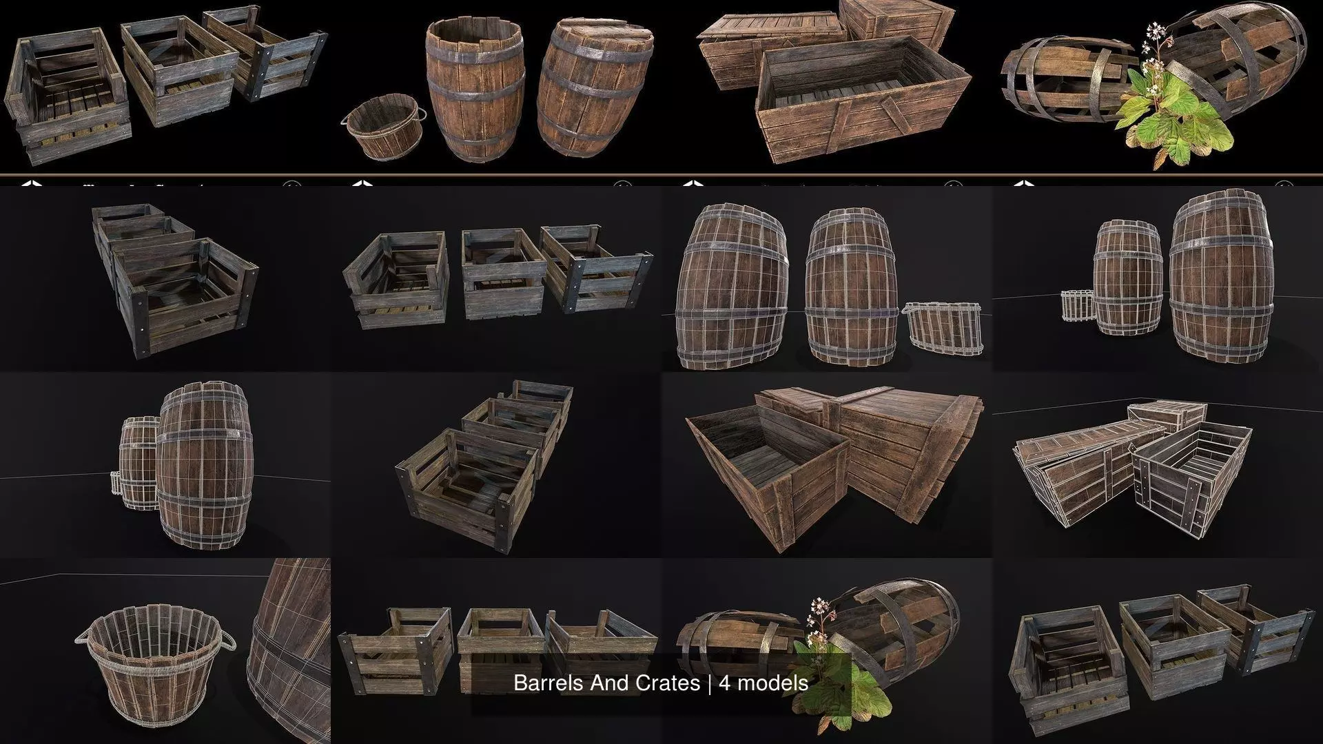 Barrels And Crates 3D Model Collection_5