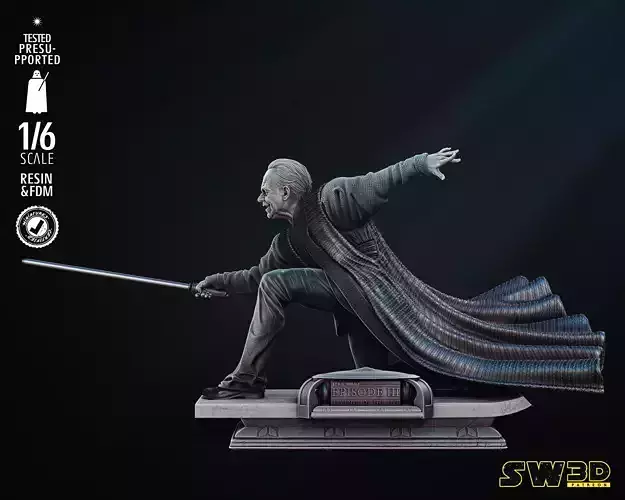 STAR WARS Palpatine Sculpture Tested for 3D Printing 3D print model
