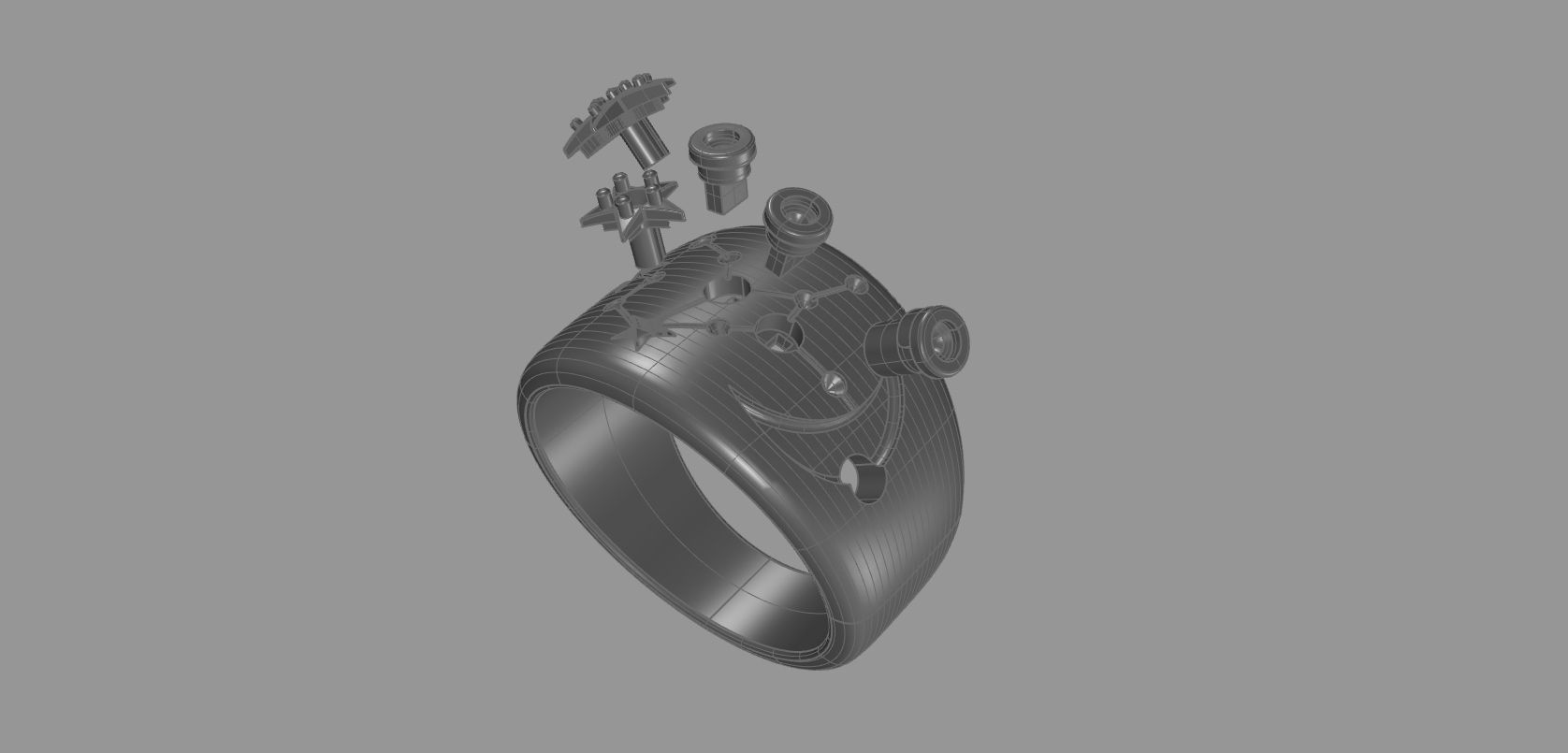 Star Moon fancy Ring 3D print model_6