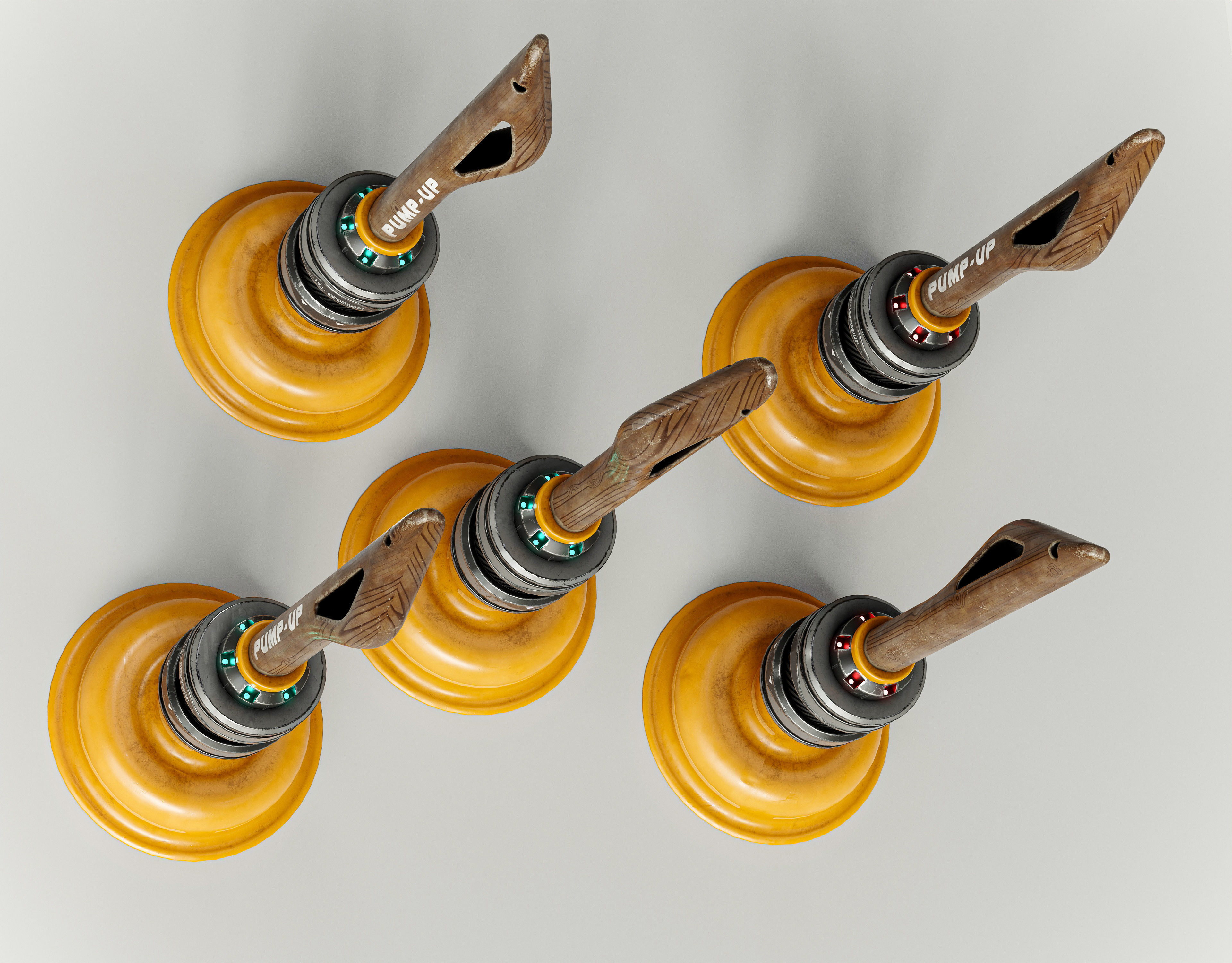 Sci-fi Pump Grenade PBR Low-poly 3D model_8