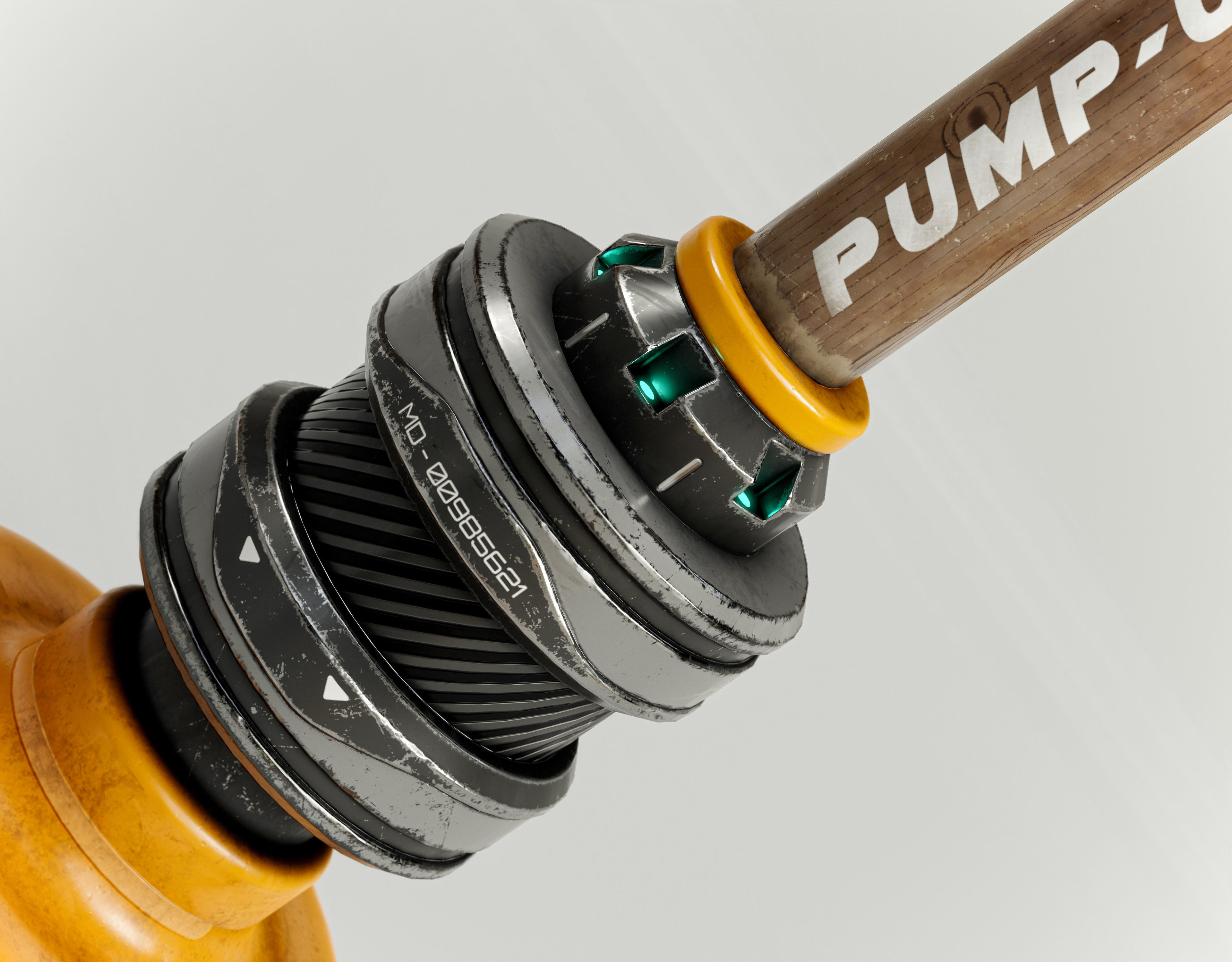 Sci-fi Pump Grenade PBR Low-poly 3D model_6