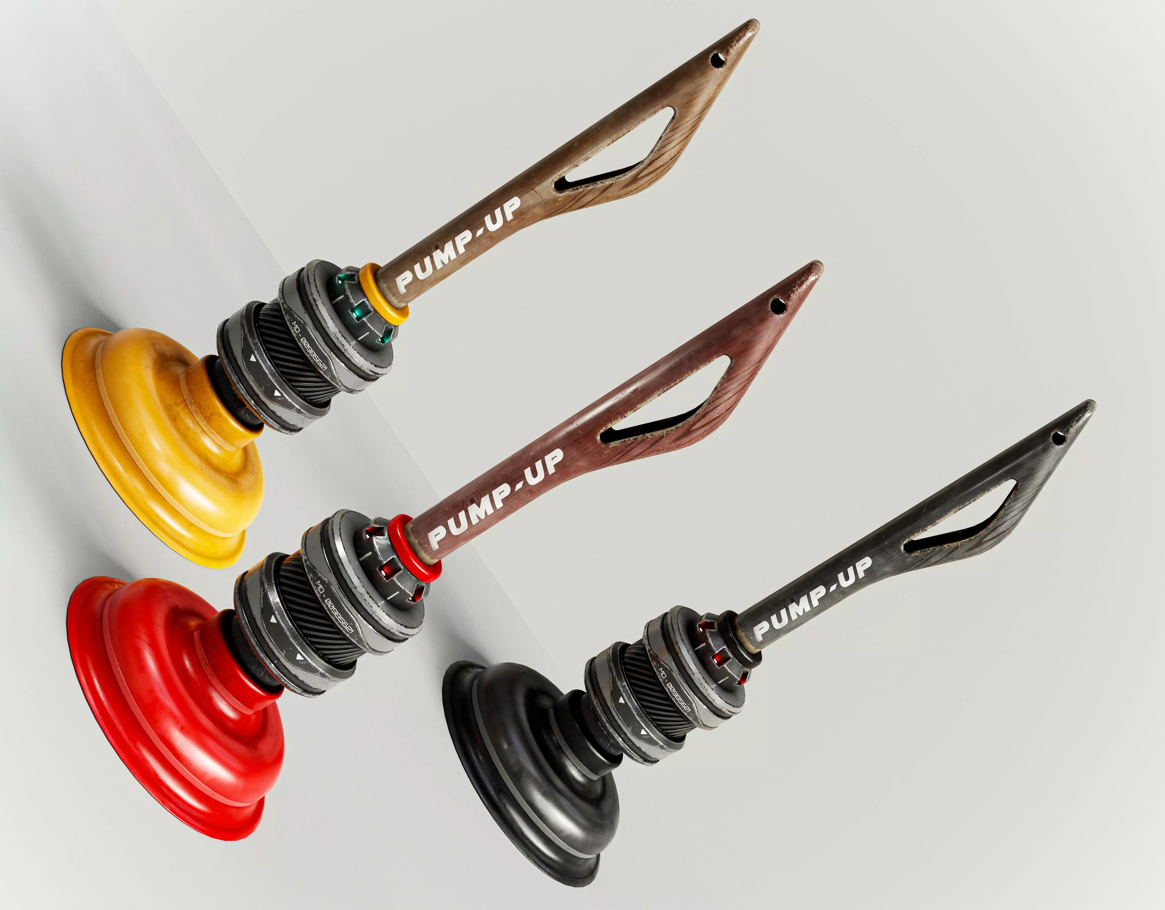 Sci-fi Pump Grenade PBR Low-poly 3D model_0