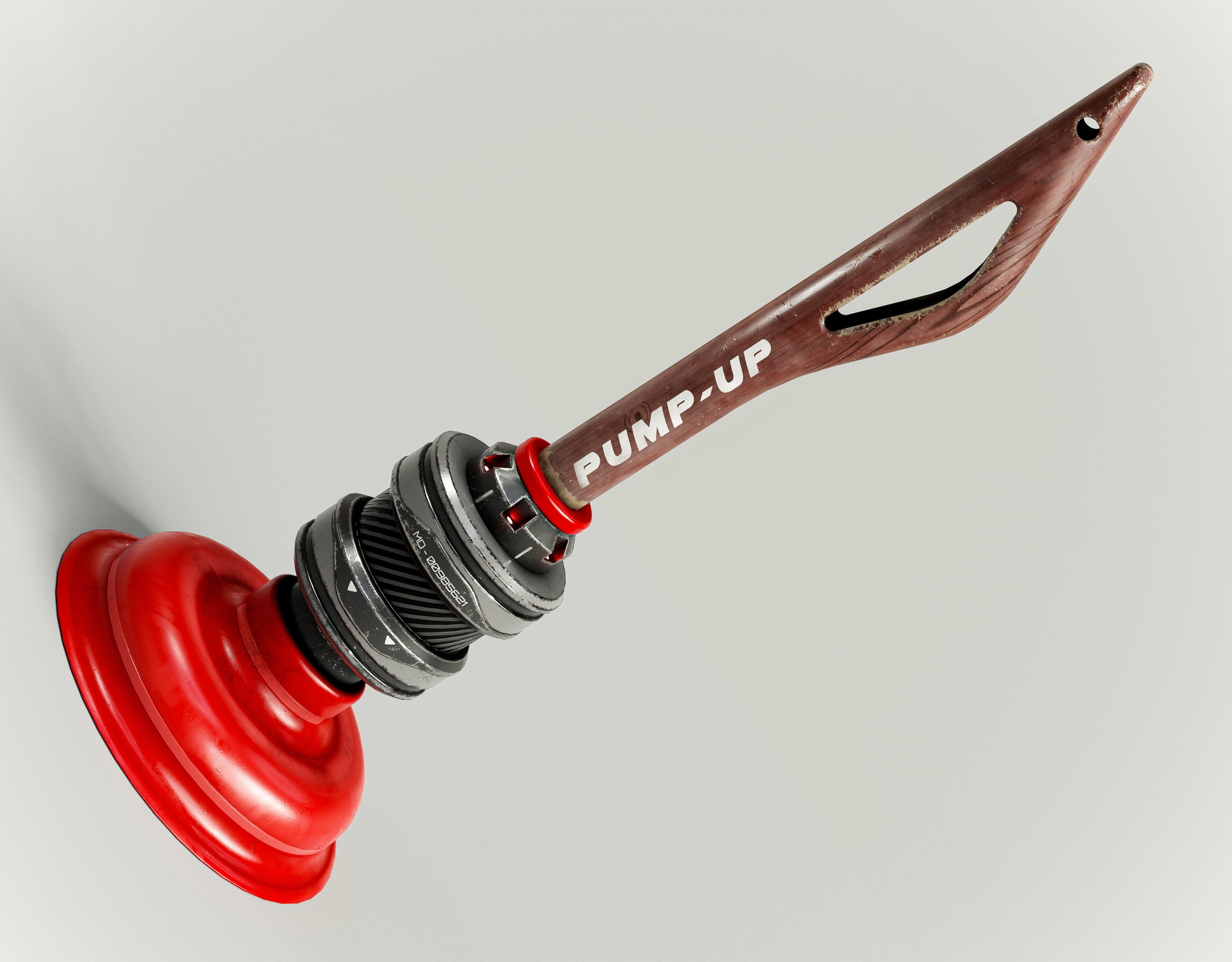 Sci-fi Pump Grenade PBR Low-poly 3D model_5