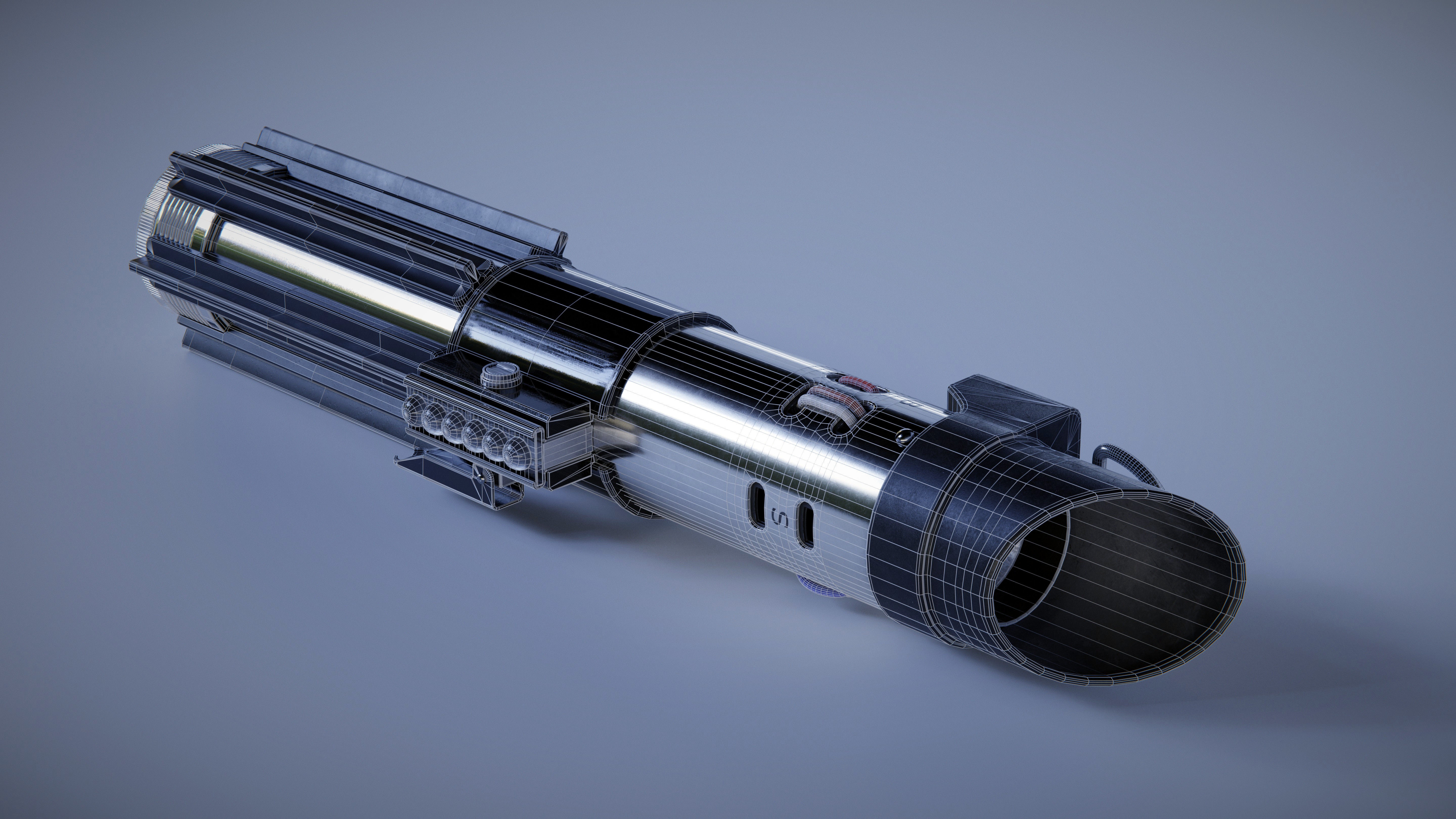 Darth Vader Empire Strikes Back Lightsaber 3D model_5