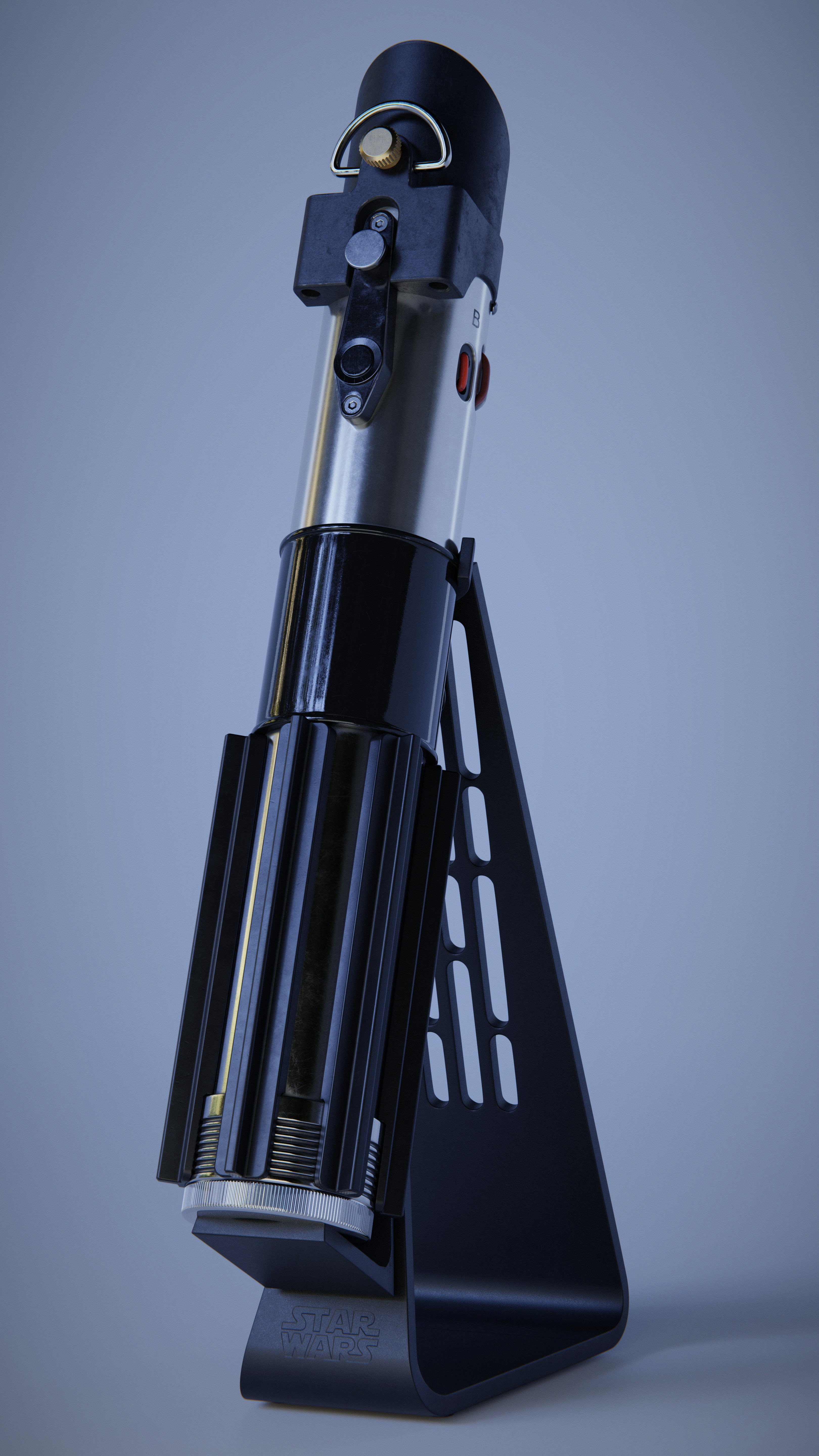 Darth Vader Empire Strikes Back Lightsaber 3D model_7