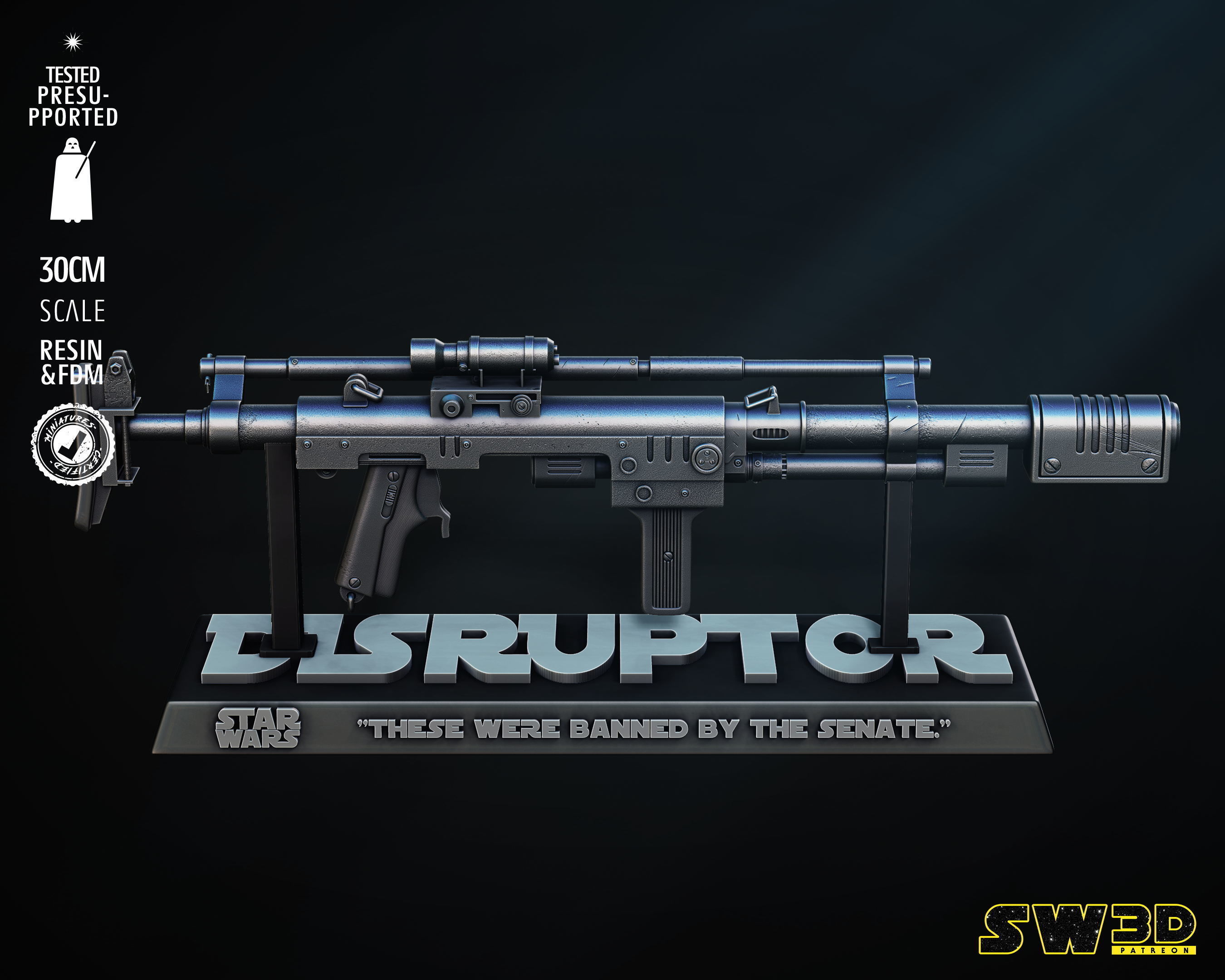 STAR WARS Ion Disruptor Blaster Tested for 3D Printing 3D print model_37