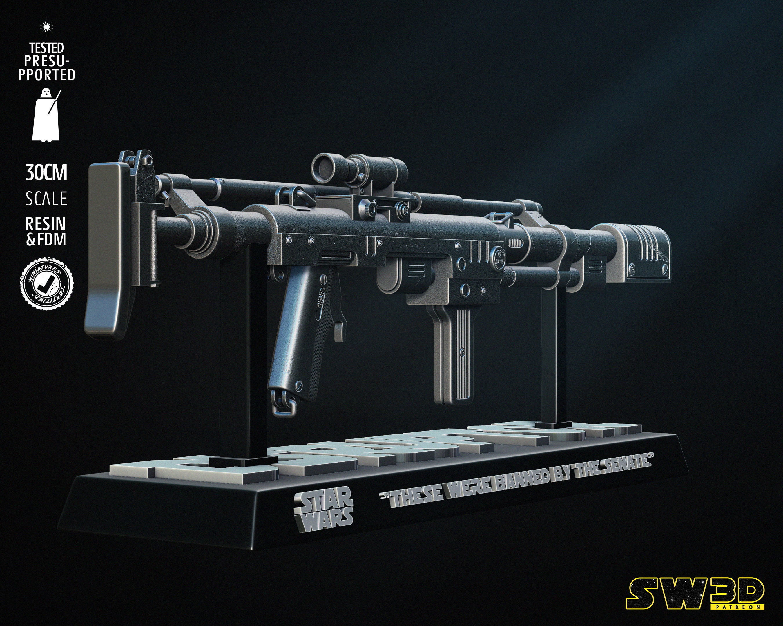 STAR WARS Ion Disruptor Blaster Tested for 3D Printing 3D print model_3