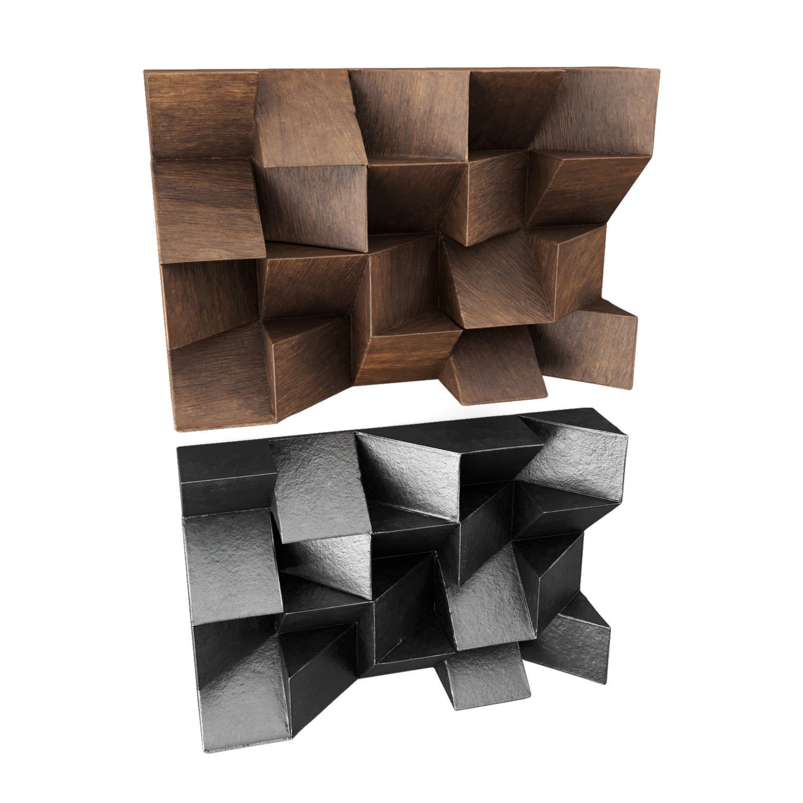 Wallmount Triangle relief art Low-poly 3D model_5