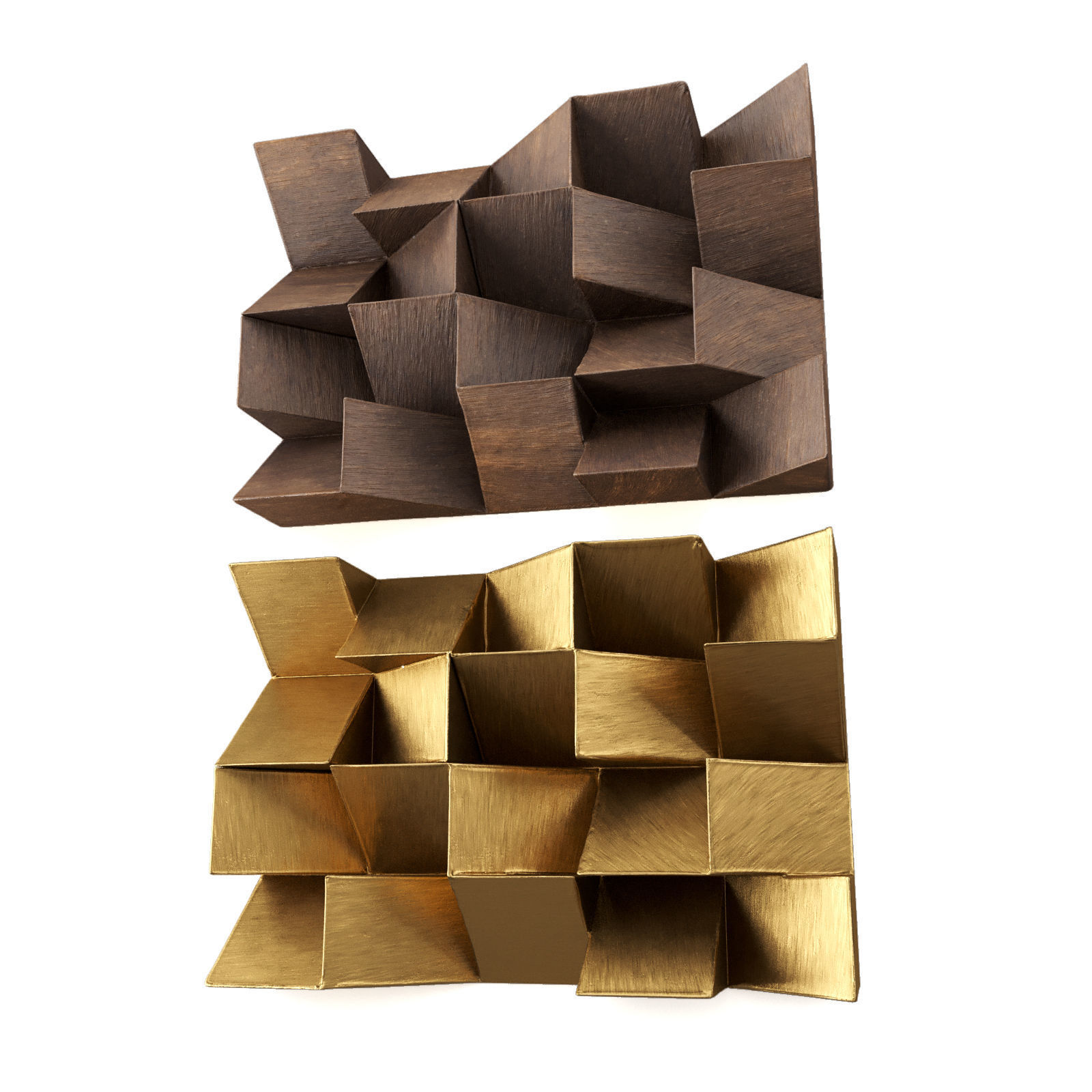 Wallmount Triangle relief art Low-poly 3D model_3