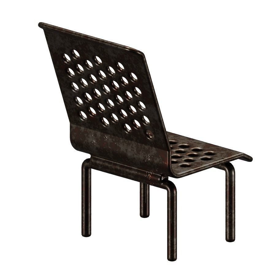 Rusty Steel Chair 3D model_2