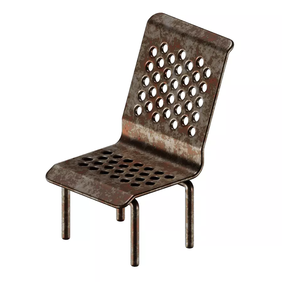 Rusty Steel Chair 3D model_0