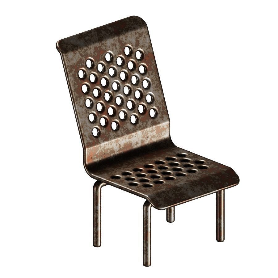 Rusty Steel Chair 3D model_1