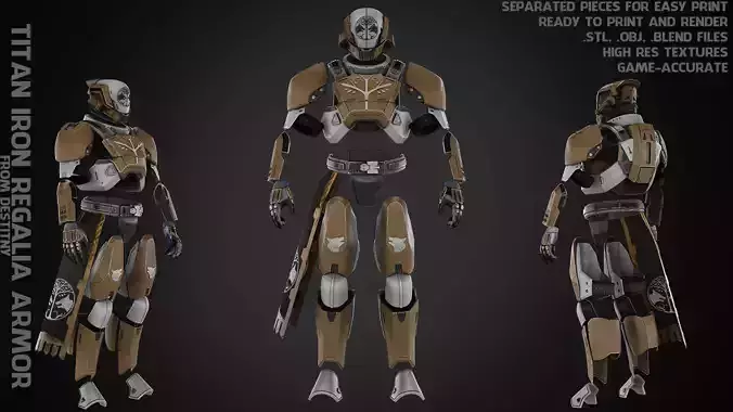 Destiny Titan Iron Regalia Full Armor for Cosplay