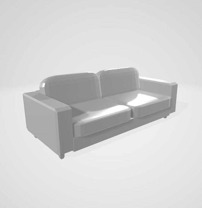 Couch Low-poly 3D model_1