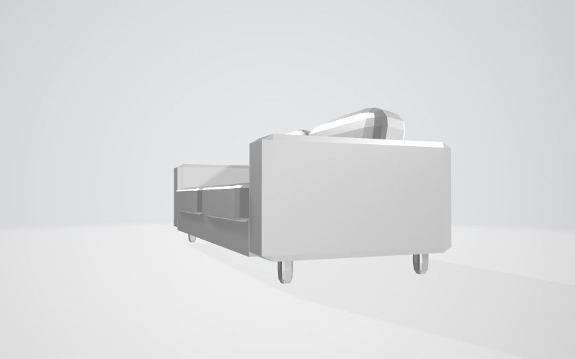 Couch Low-poly 3D model_3