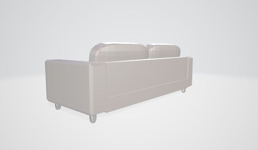 Couch Low-poly 3D model_4