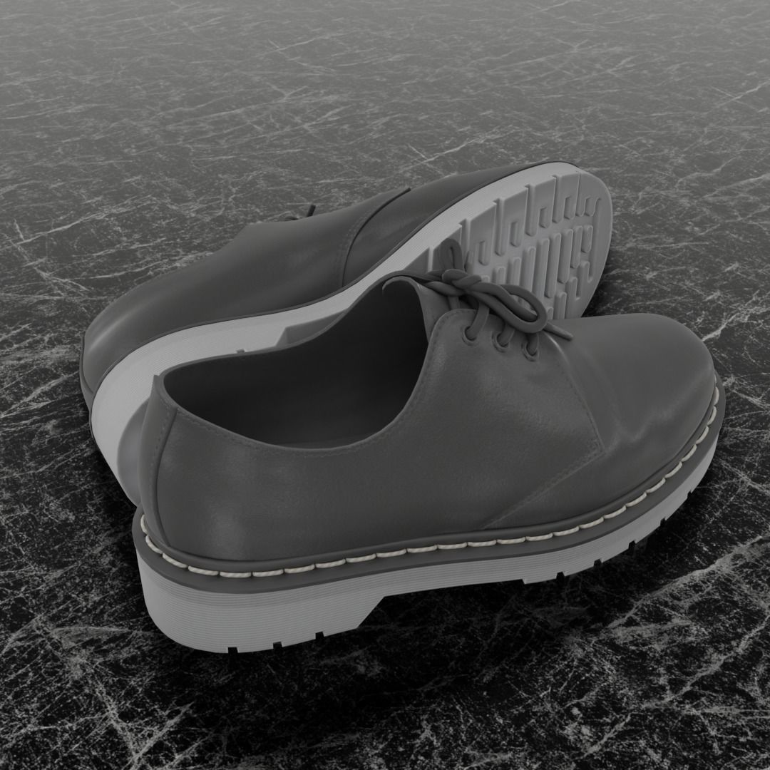 CLASSIC MENS 3D SHOES - LEATHER Low-poly 3D model_5