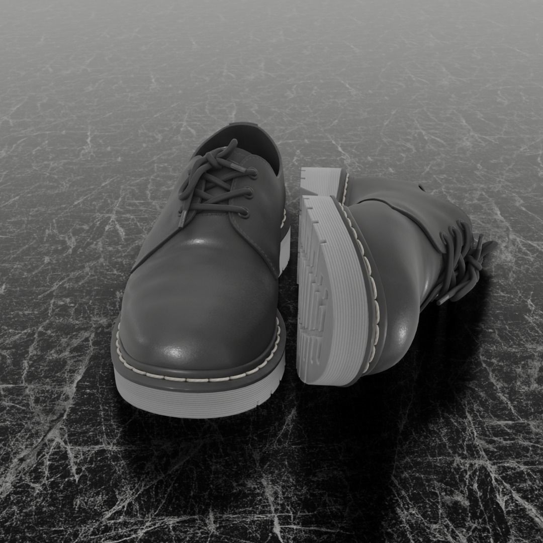 CLASSIC MENS 3D SHOES - LEATHER Low-poly 3D model_3