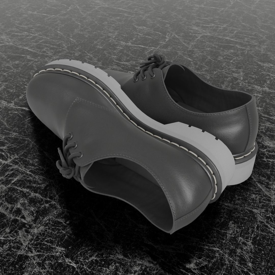 CLASSIC MENS 3D SHOES - LEATHER Low-poly 3D model_6