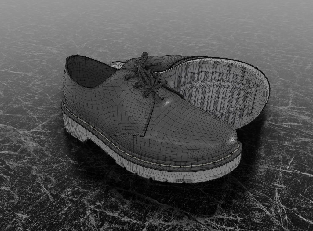 CLASSIC MENS 3D SHOES - LEATHER Low-poly 3D model_11