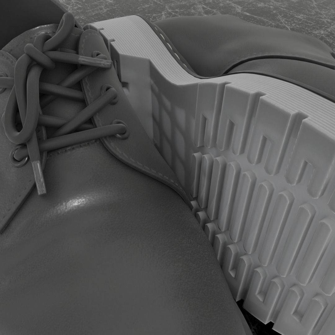 CLASSIC MENS 3D SHOES - LEATHER Low-poly 3D model_8