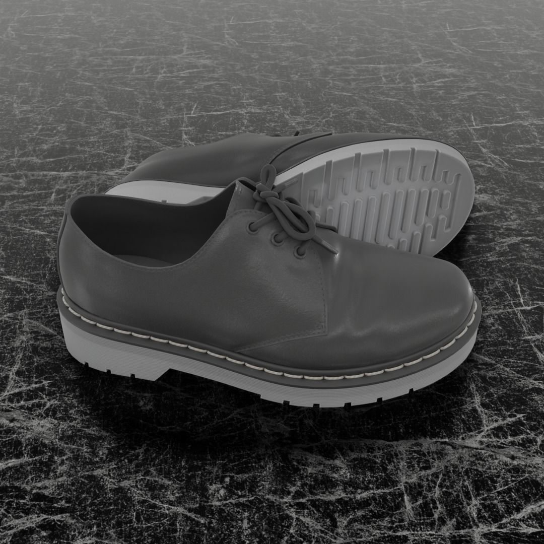 CLASSIC MENS 3D SHOES - LEATHER Low-poly 3D model_4