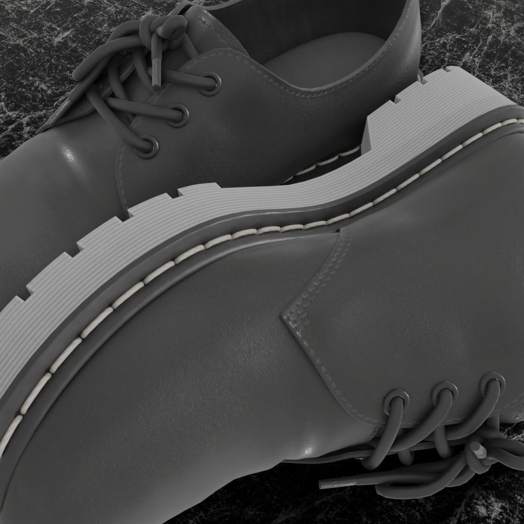 CLASSIC MENS 3D SHOES - LEATHER Low-poly 3D model_7