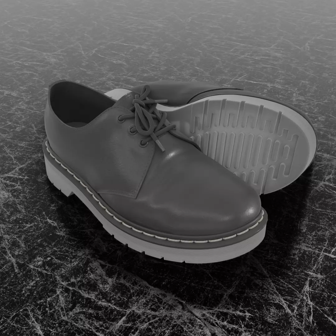 CLASSIC MENS 3D SHOES - LEATHER Low-poly 3D model_0