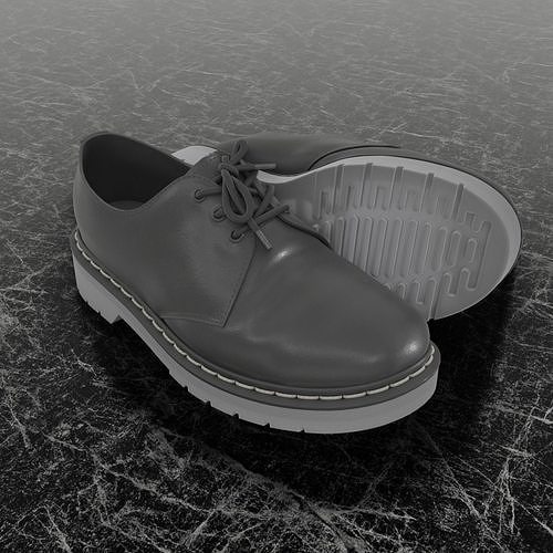CLASSIC MENS 3D SHOES - LEATHER Low-poly 3D model