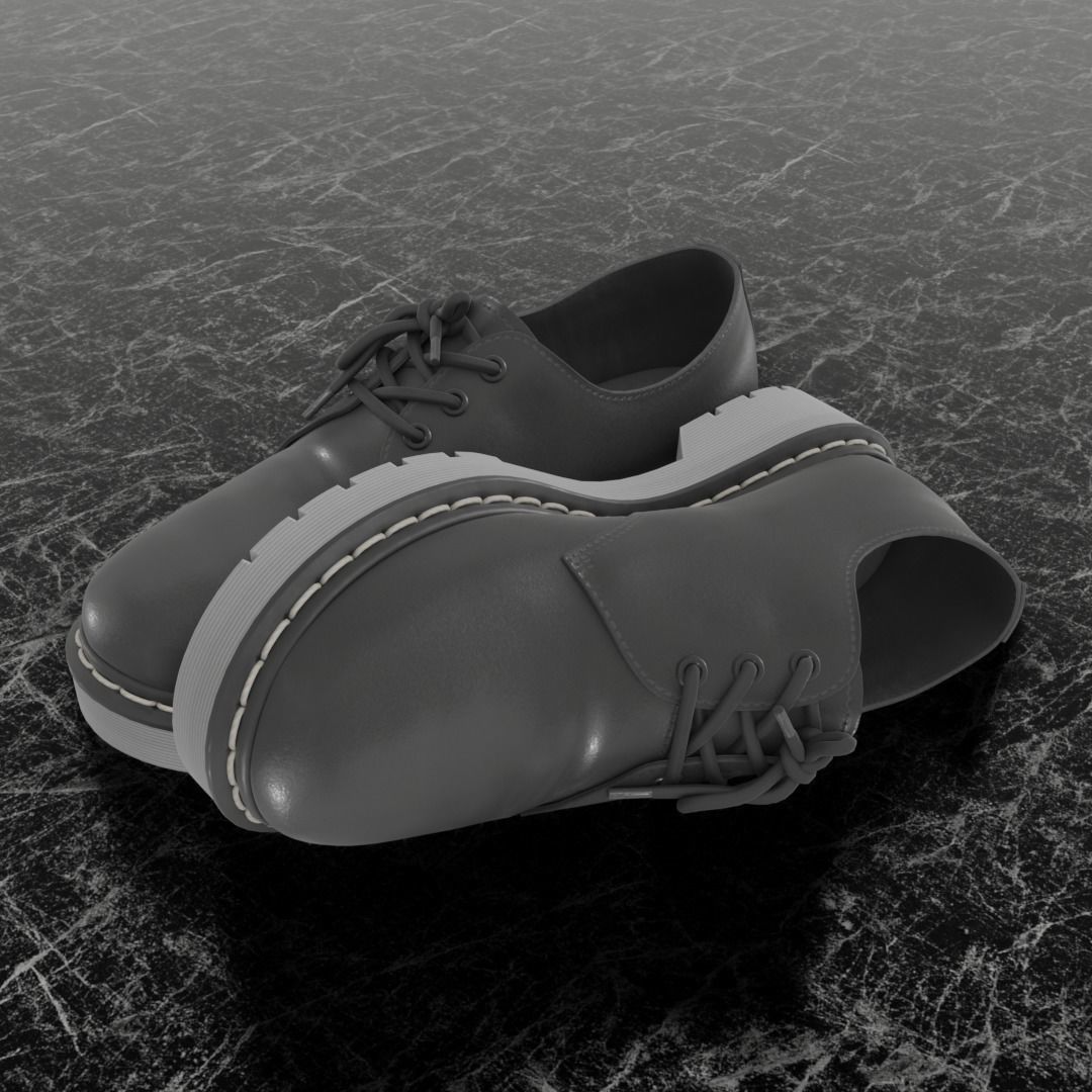 CLASSIC MENS 3D SHOES - LEATHER Low-poly 3D model_1