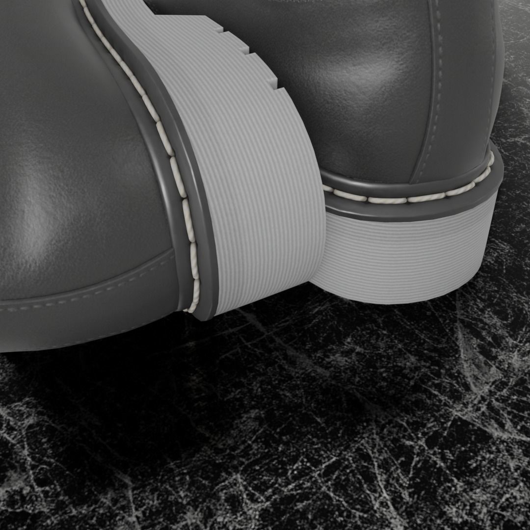 CLASSIC MENS 3D SHOES - LEATHER Low-poly 3D model_10