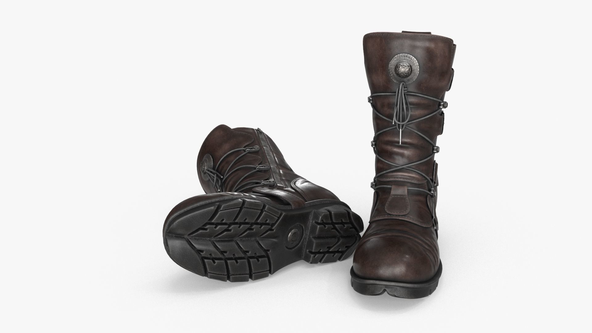 Leather Boots Low-poly 3D model_7