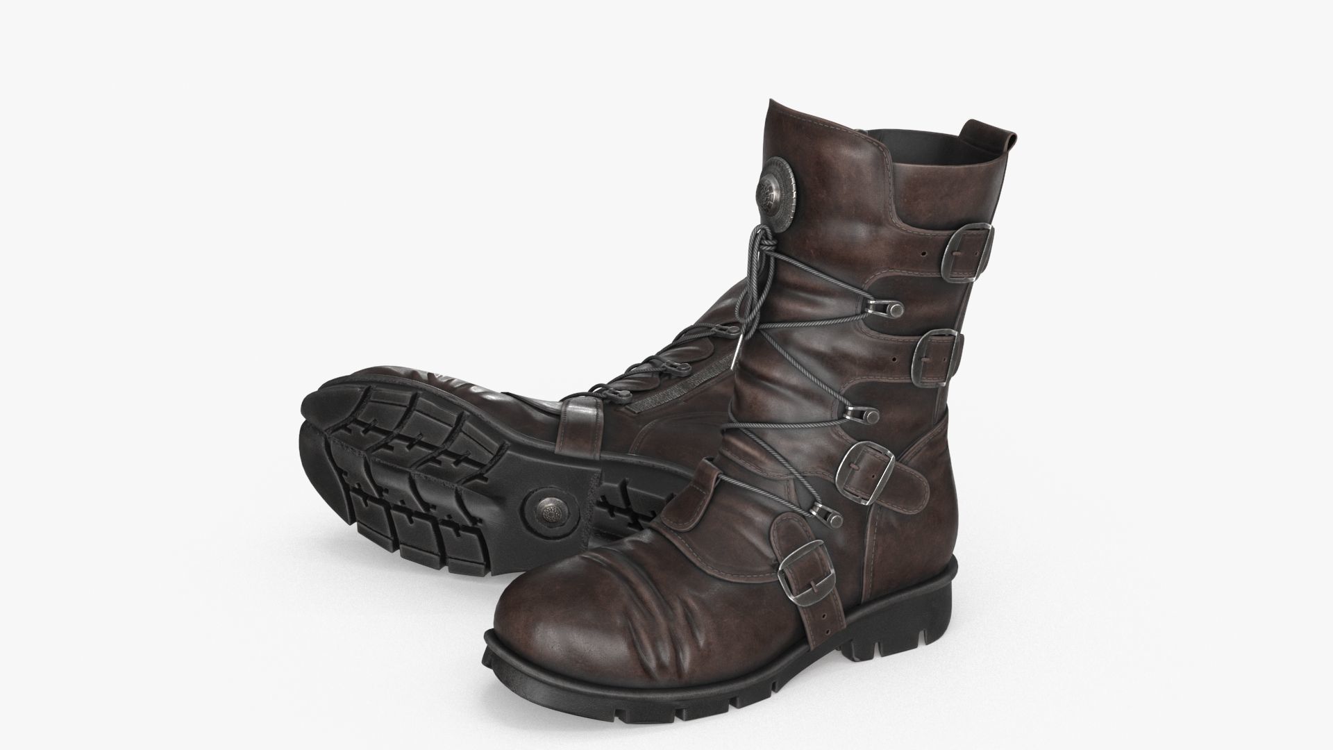 Leather Boots Low-poly 3D model_15
